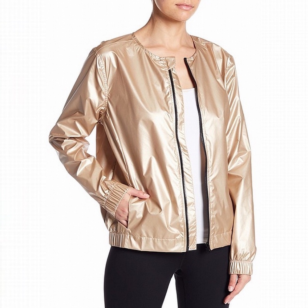 Z By Zella Foxy Bomber Jacket Gold Small